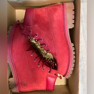 Timberland boots ALL RED (never worn) GREAT CONDITION